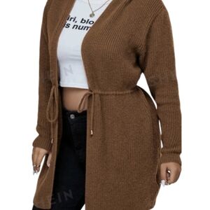 Women's Brown Knit Cardigan Sweater